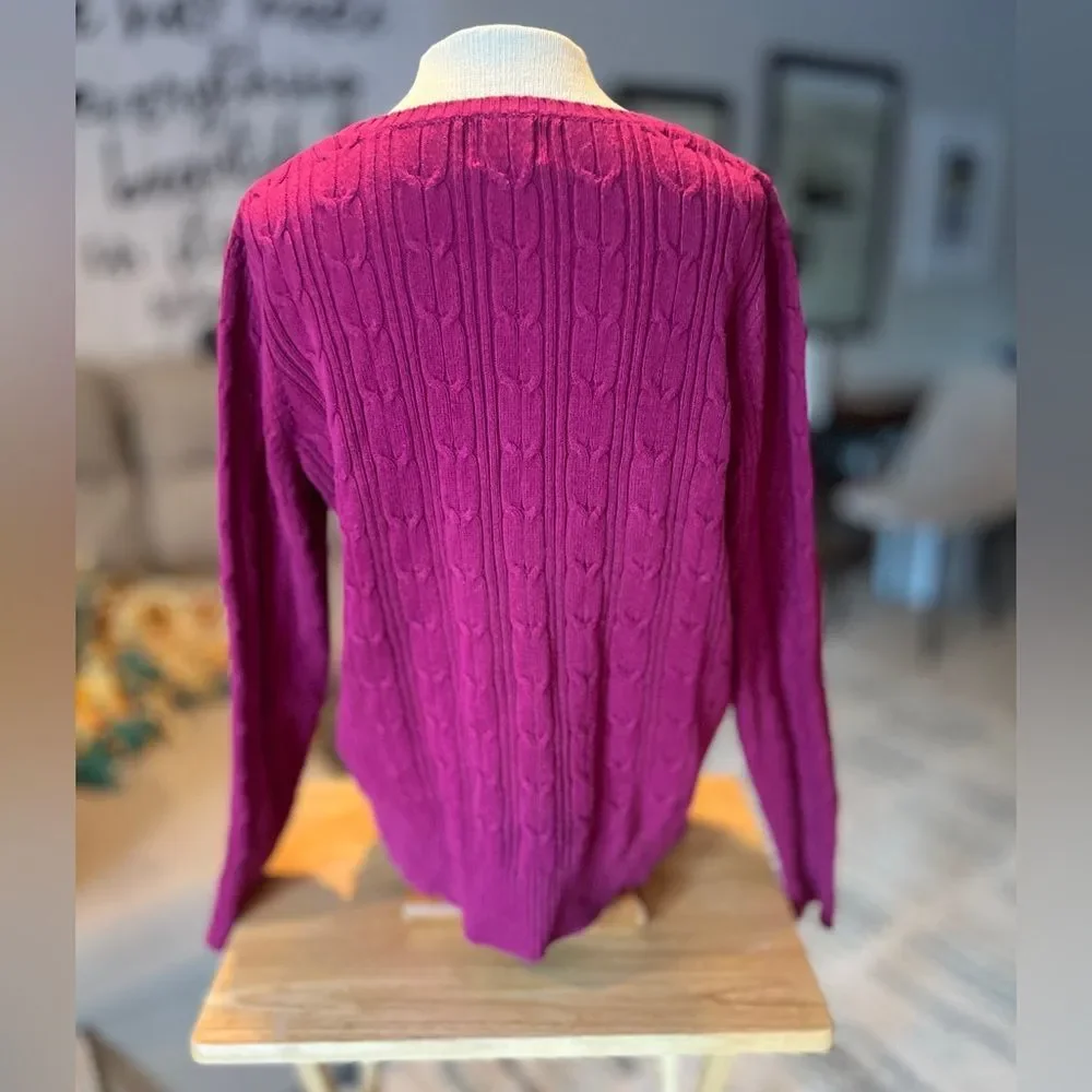 St. John's Bay Magenta Cable Knit Sweater